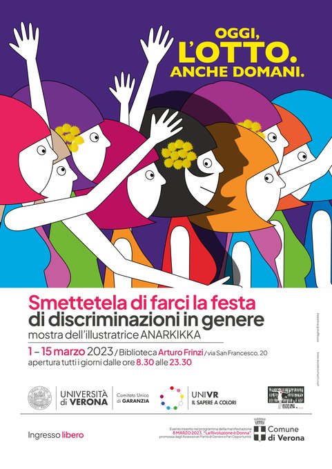#8 MARZO. ANARKIKKA: SMETTETELA DI FARCI LA FESTA di discriminazioni di genere. LA MOSTRA A VERONA